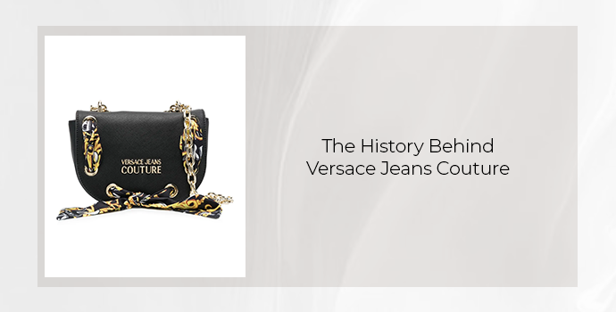 Black Versace Jeans Couture shoulder bag with gold chain details
