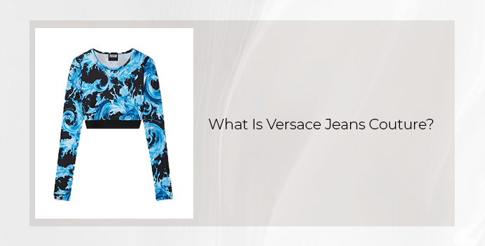 Blue Versace Jeans Couture cropped long-sleeve top