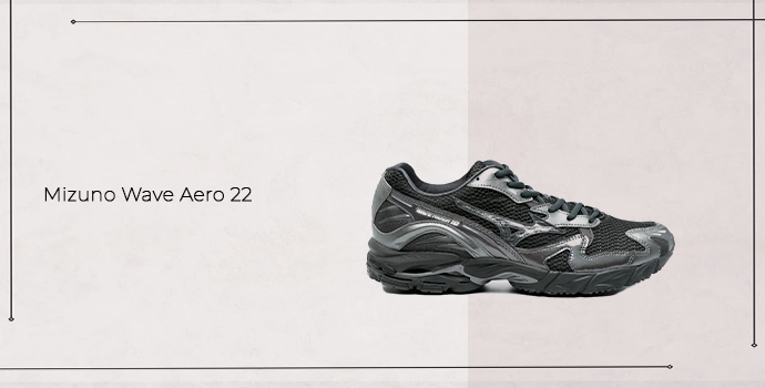 best mizuno running shoes wave aero 22 black color shoe side view color
