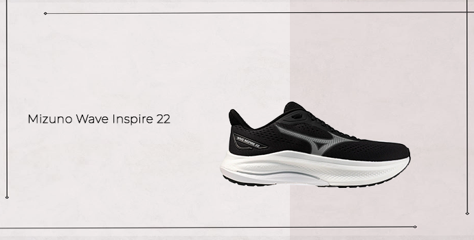 best mizuno running shoes wave inspire 22 black in color side view