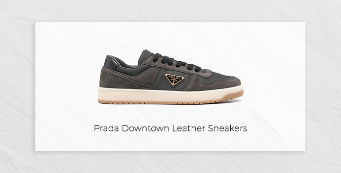 shoes for men under 100k prada downtown leather sneakers grey colour