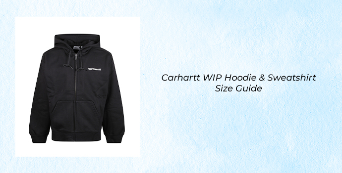Black Carhartt WIP hoodie illustrating the Carhartt WIP hoodie and sweatshirt size guide