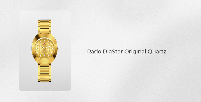 Rado DiaStar Original Quartz watch with a gold-tone case and matching bracelet
