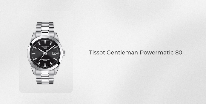 Tissot PRX Powermatic 80 black dail and silver chained 20 Best Watches Under 100K